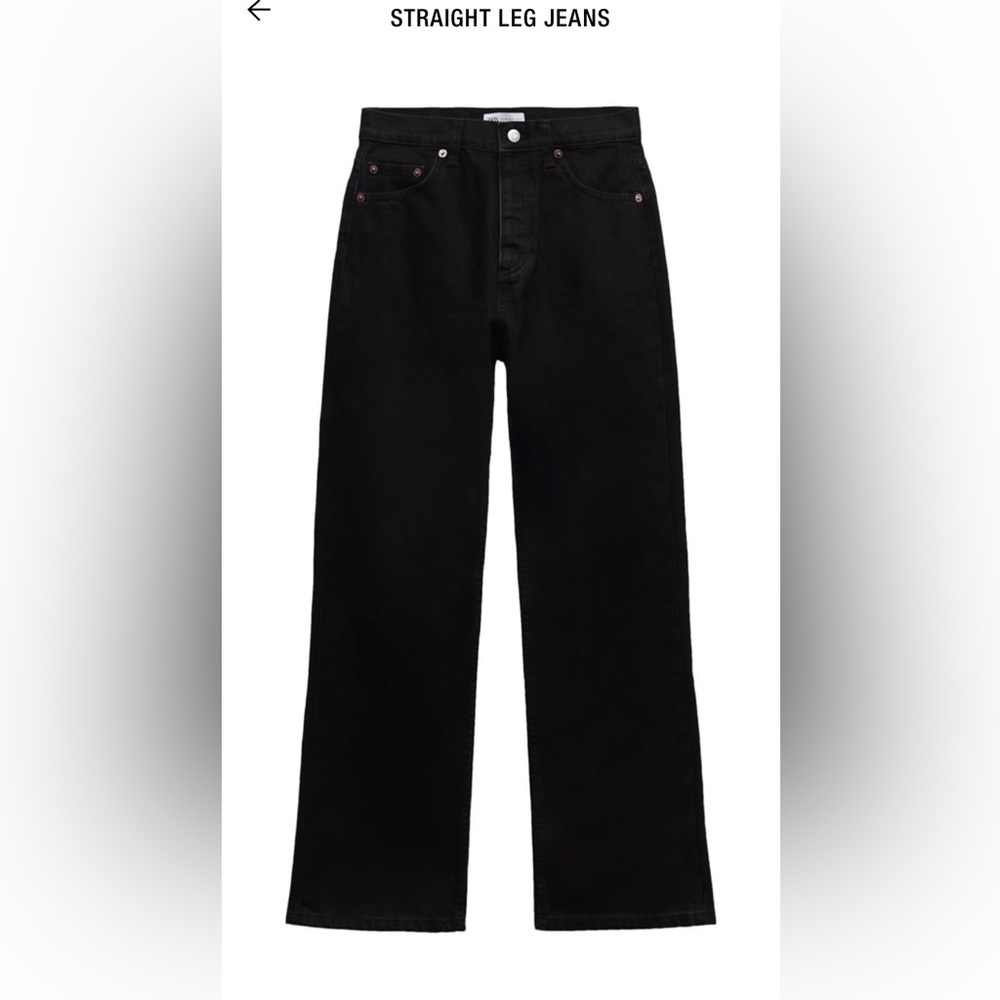Zara Straight Leg Black Jeans - Size 26